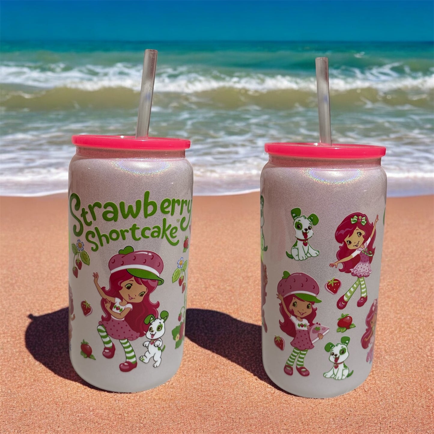 Strawberry Shortcake & Pupcake Glass Can